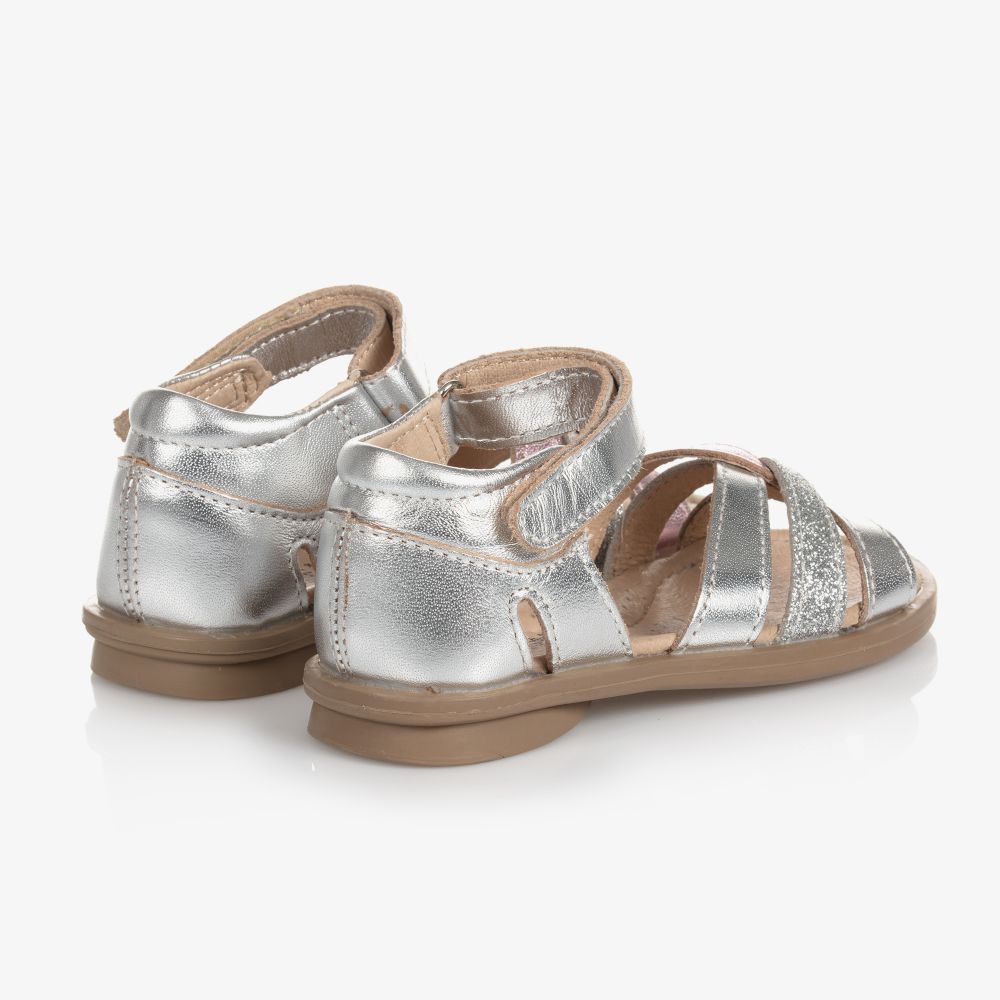 Old Soles Girls Silver Leather Sandals Childrensalon Outlet