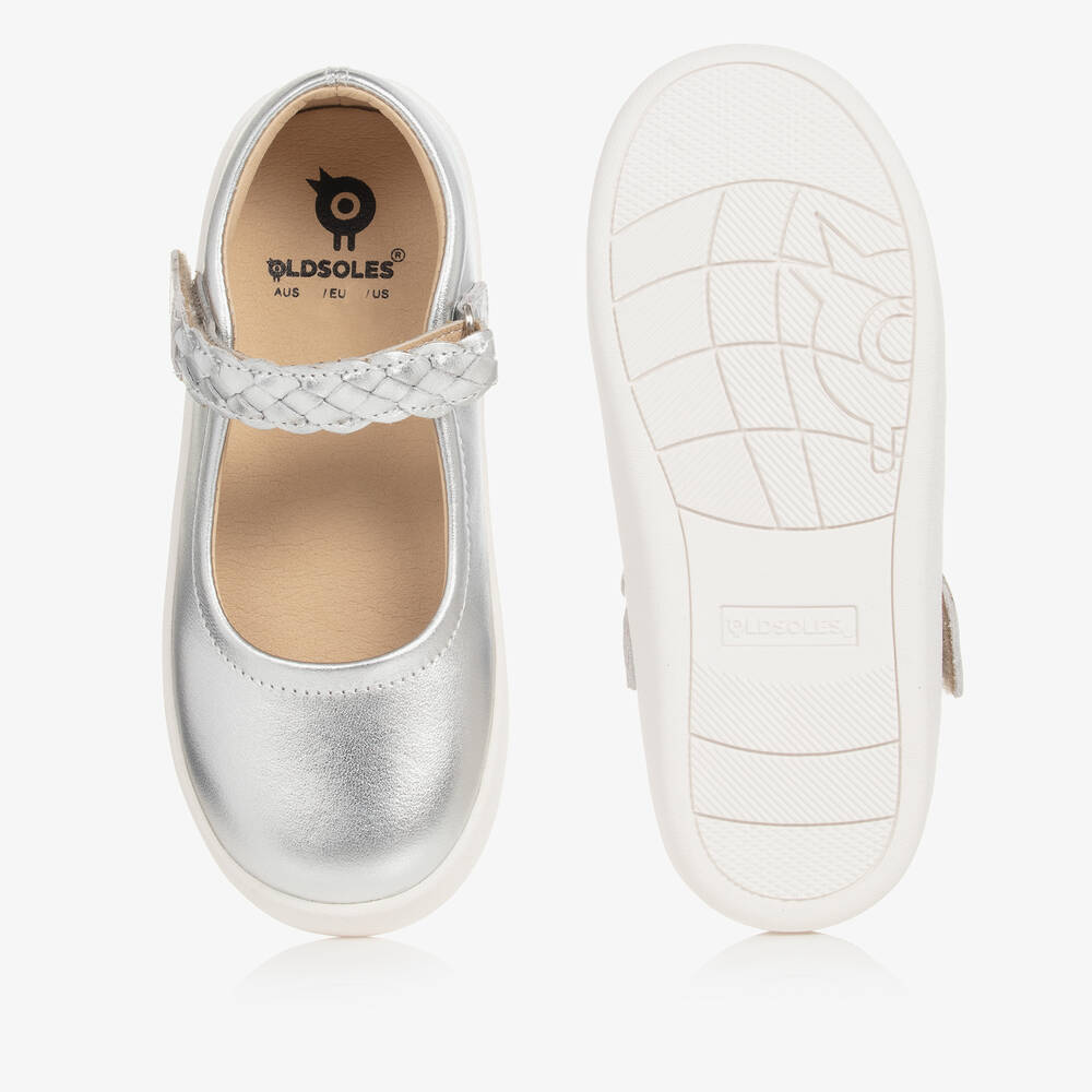 Ladies silver leather loafers deals