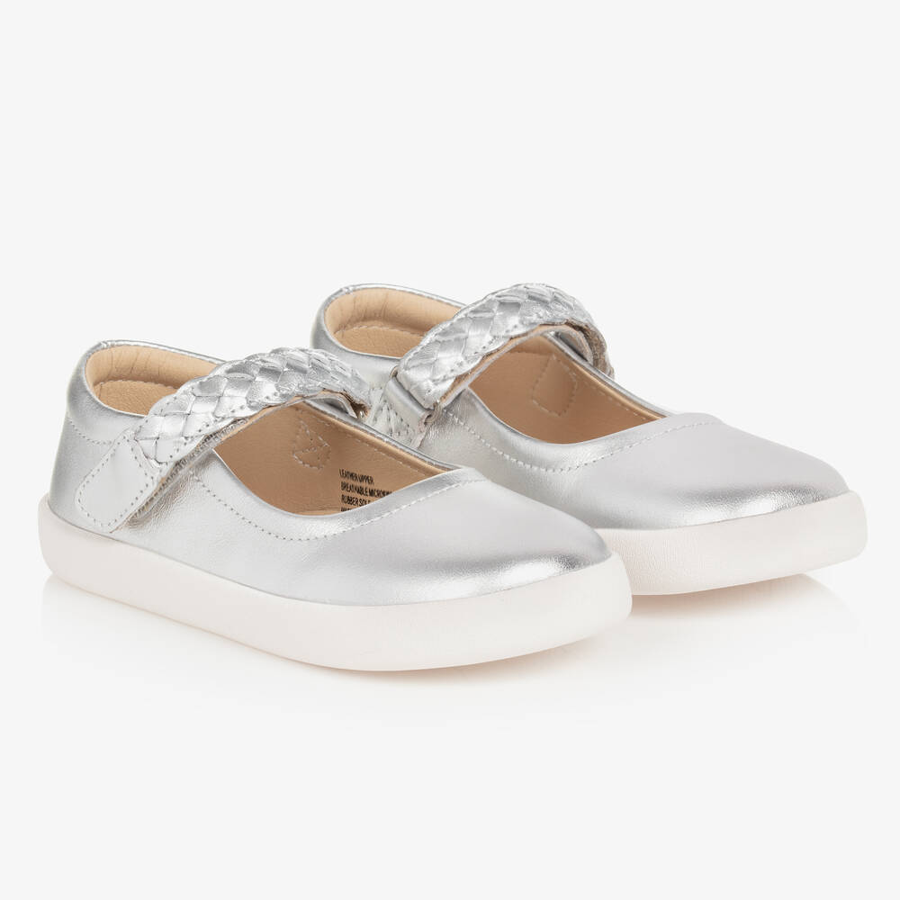 Old Soles - Girls Silver Leather Shoes  | Childrensalon