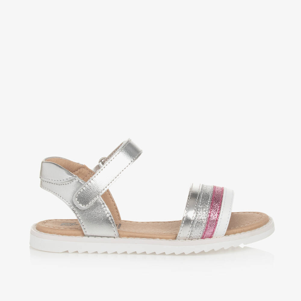 Old Soles - Girls Silver Leather Velcro Sandals