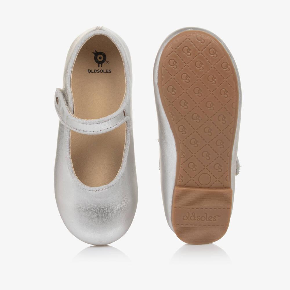 Old Soles-حذاء جلدي فضي أنيق للبنات | Childrensalon Outlet