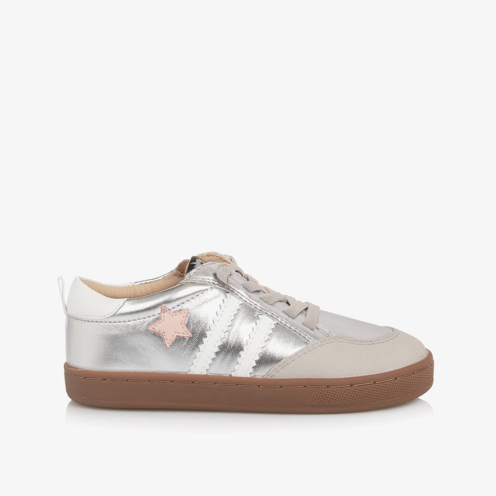 Old Soles-Girls Sparkle Star Silver Trainers | Childrensalon Outlet