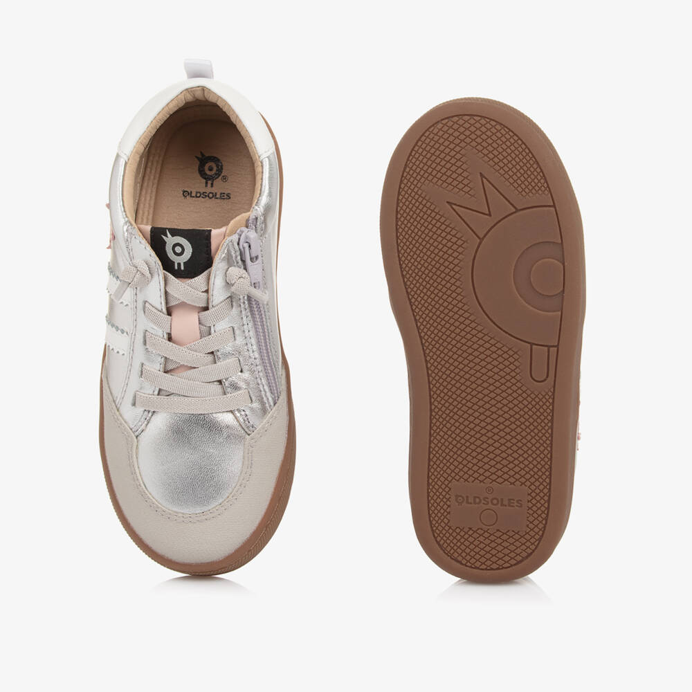 Old Soles-Girls Sparkle Star Silver Trainers | Childrensalon Outlet