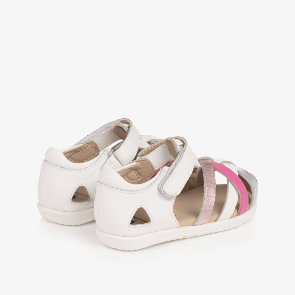 Old Soles-Girls White Leather First Walker Sandals | Childrensalon Outlet