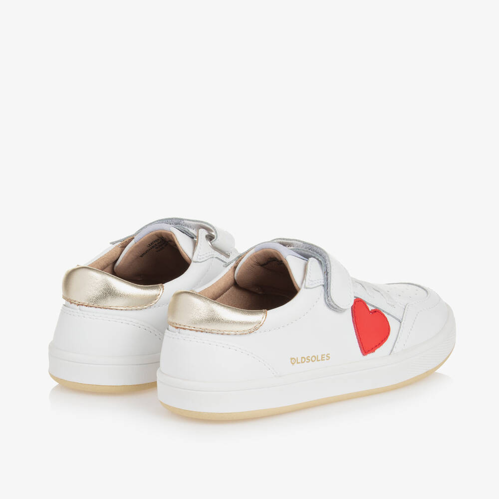 Old Soles-Girls White Leather Heart Trainers | Childrensalon Outlet
