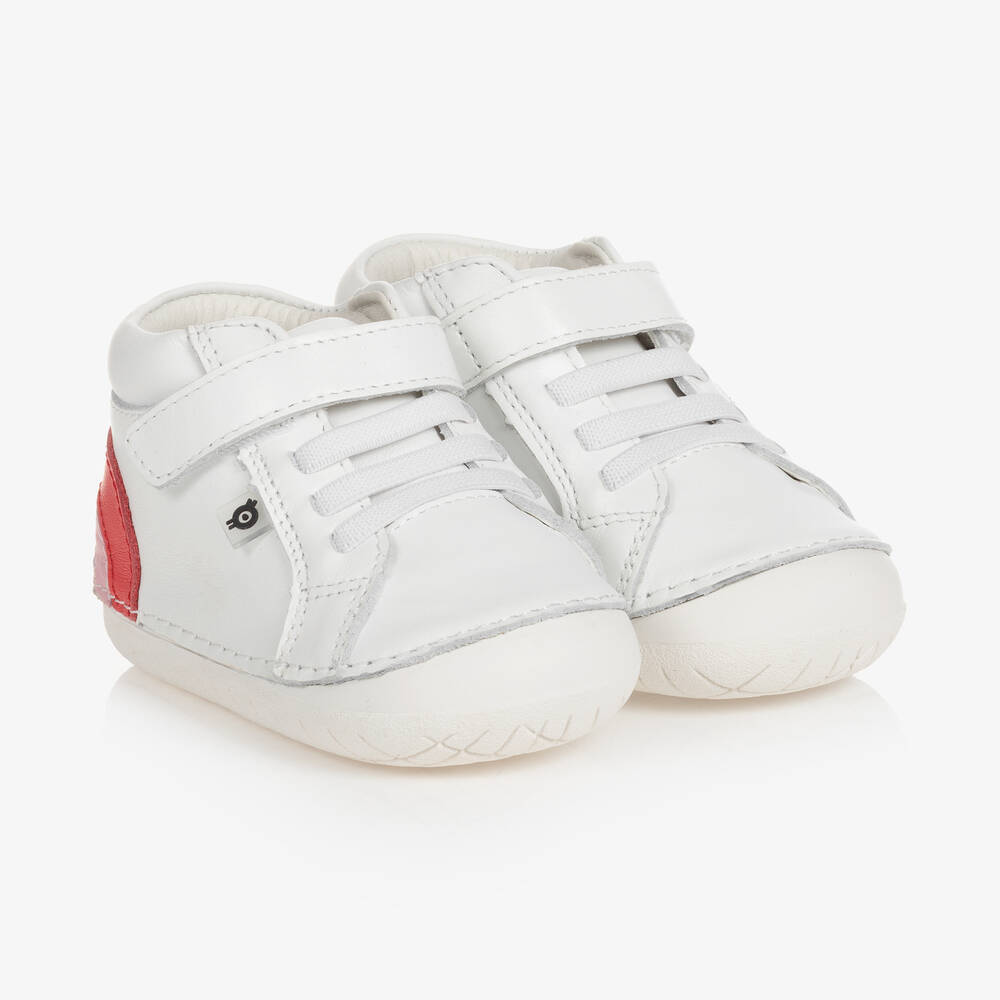 Old Soles - Girls White Leather High-Top Trainers | Childrensalon