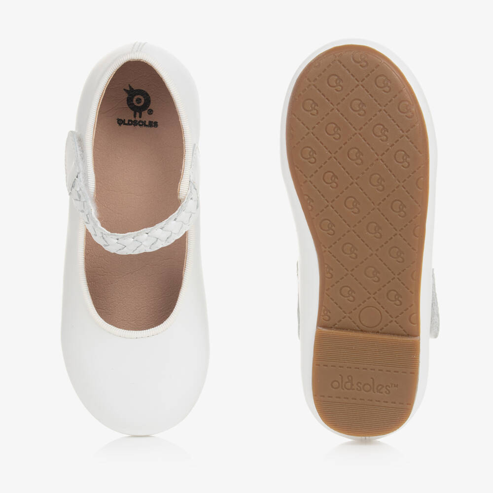 Old Soles-Girls White Leather Pumps | Childrensalon Outlet