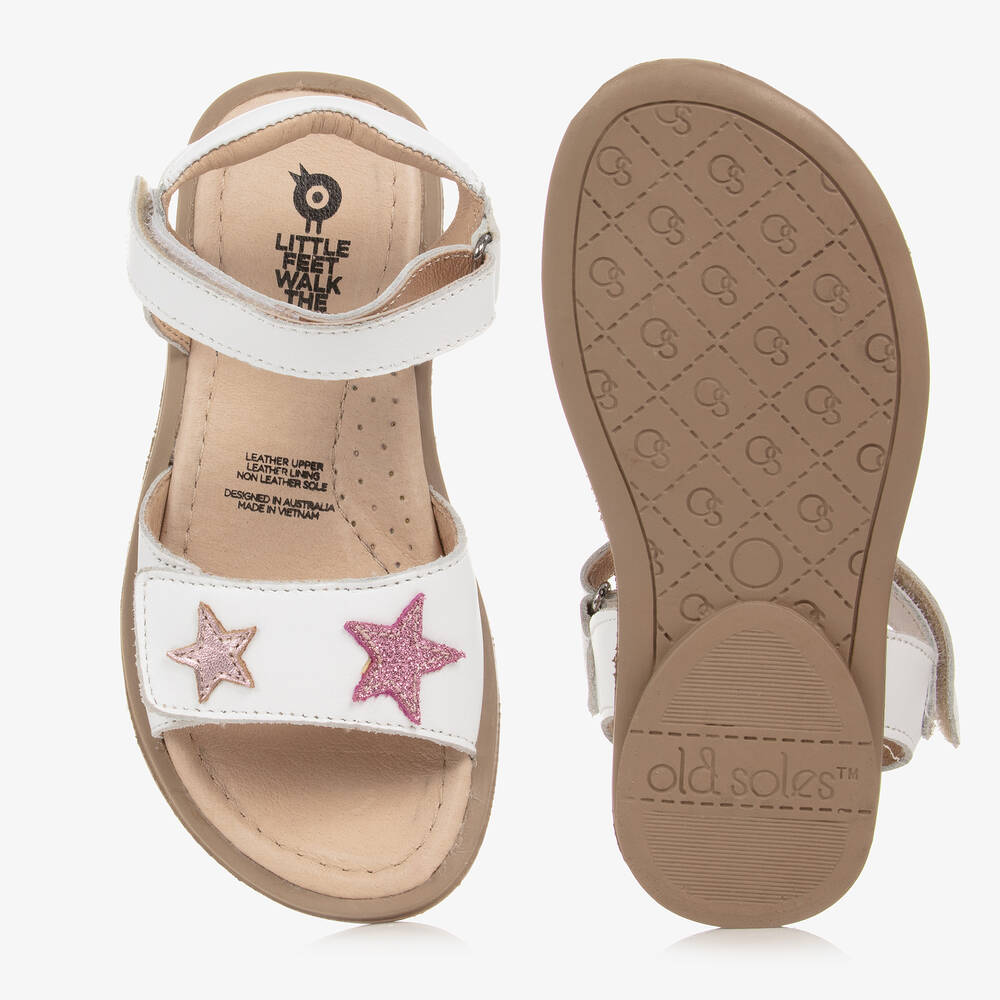 Old Soles-Белые кожаные сандалии для девочек | Childrensalon Outlet