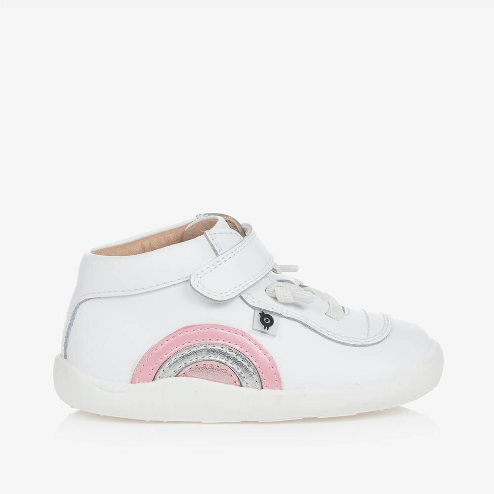 Old Soles Girls White Leather Trainer Shoes Childrensalon Outlet