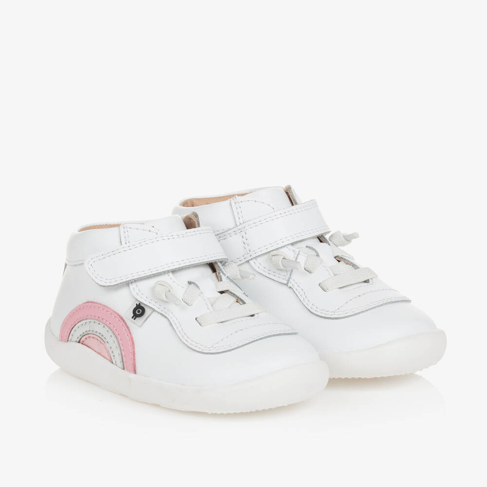 Girls white leather shoes hot sale