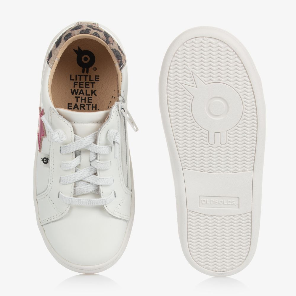 Old Soles Girls White Leather Trainers Childrensalon Outlet