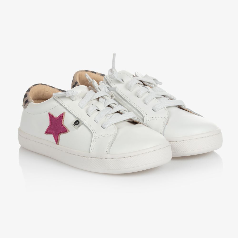 Old Soles - Girls White Leather Trainers | Childrensalon