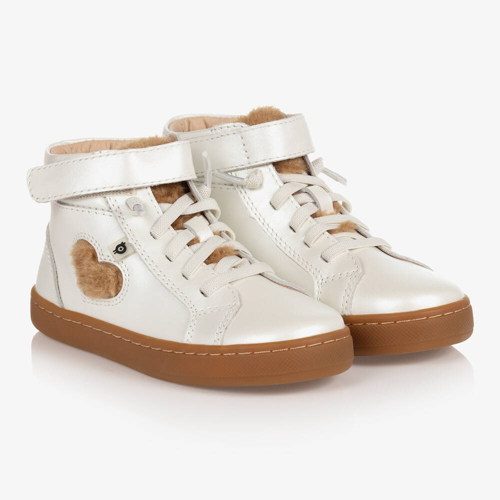 Old Soles - Girls White Leather Trainers | Childrensalon