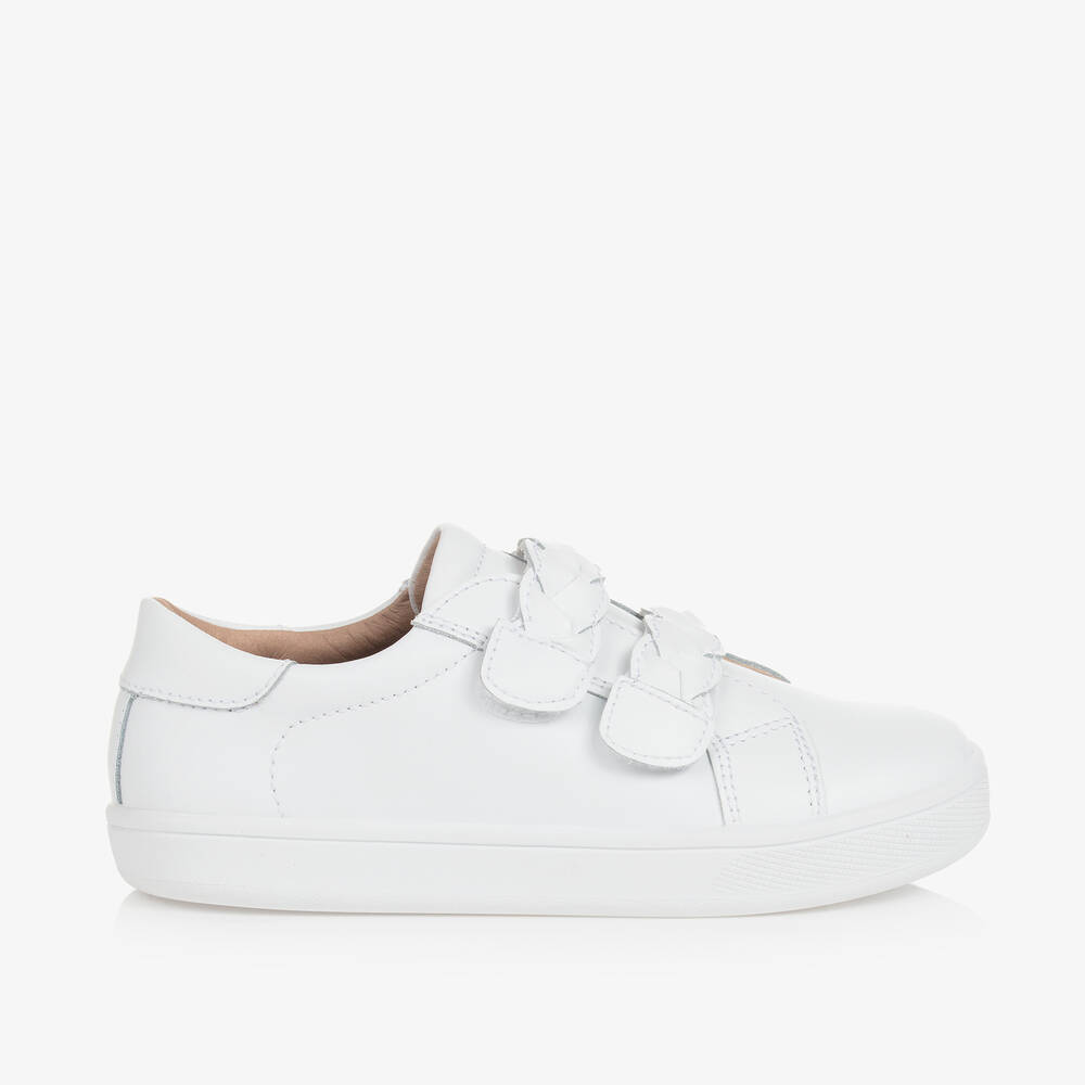 Old Soles Girls White Leather Trainers