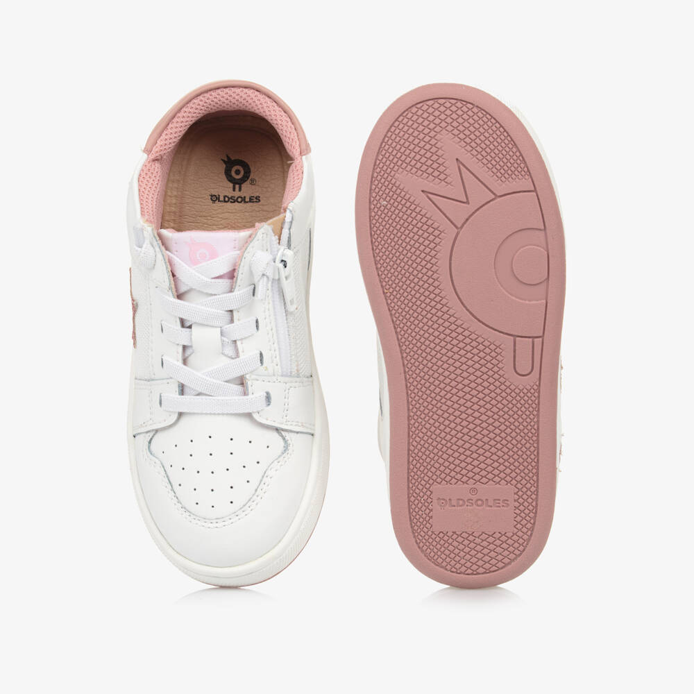 Old Soles-Girls White Starry Leather Sneakers | Childrensalon Outlet