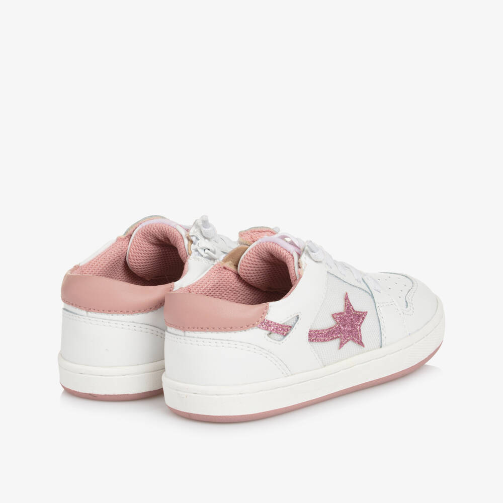 Old Soles-Girls White Starry Leather Sneakers | Childrensalon Outlet