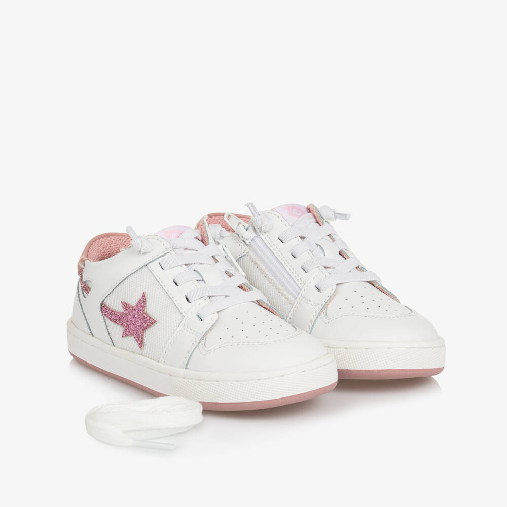 Old Soles-Girls White Starry Leather Sneakers | Childrensalon Outlet