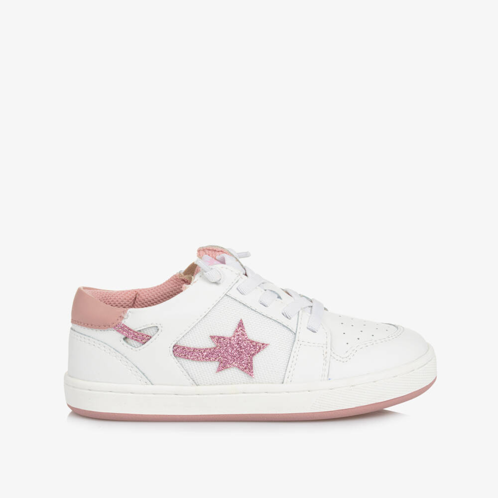 Old Soles-Girls White Starry Leather Sneakers | Childrensalon Outlet
