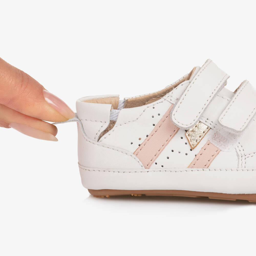Old Soles-Girls White Trainers with Pink Accents | Childrensalon Outlet