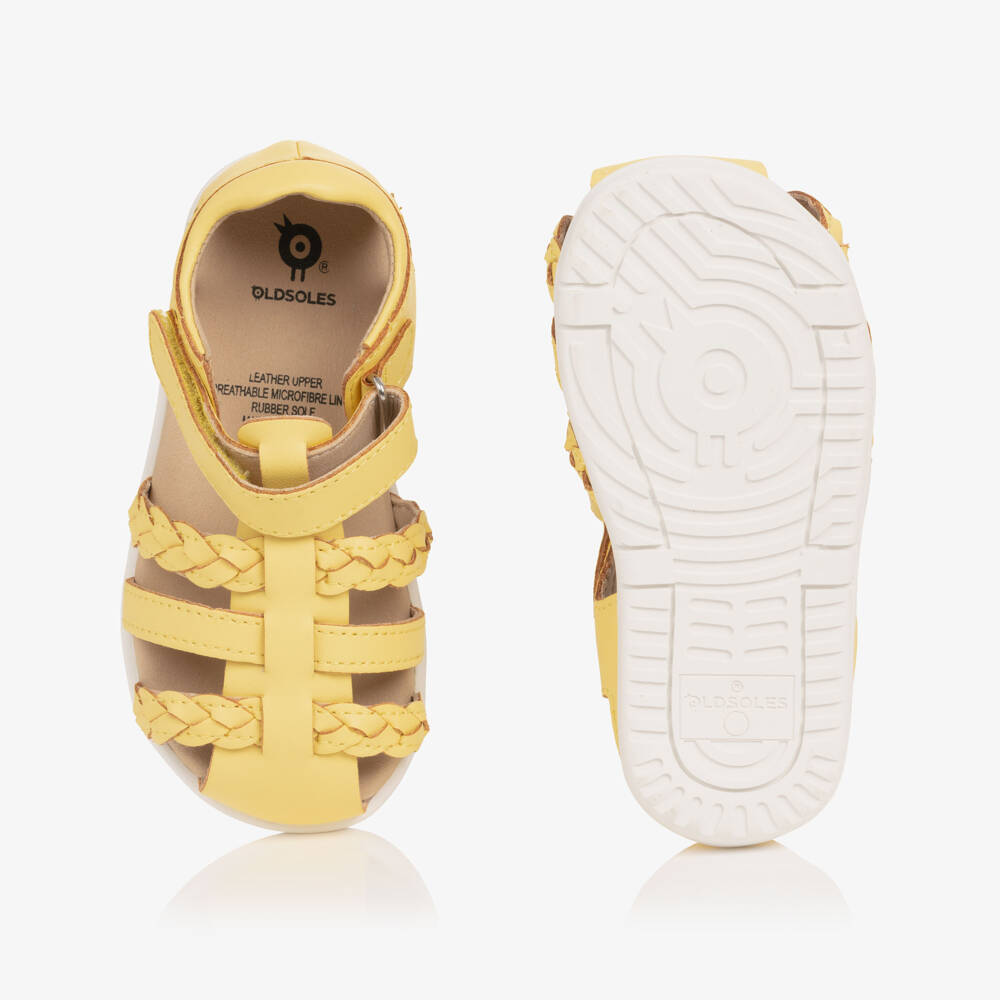 Old Soles-Girls Yellow Leather First Walker Sandals | Childrensalon Outlet