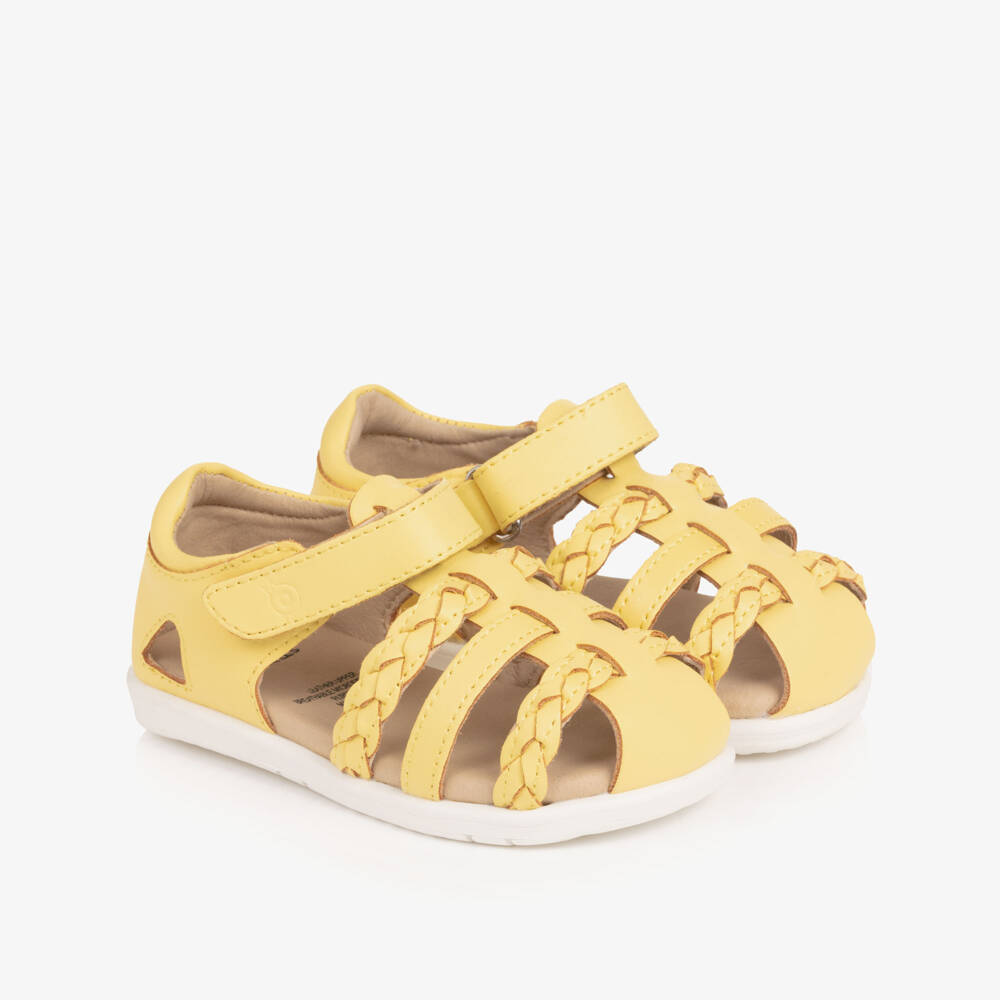 Old Soles-Girls Yellow Leather First Walker Sandals | Childrensalon Outlet