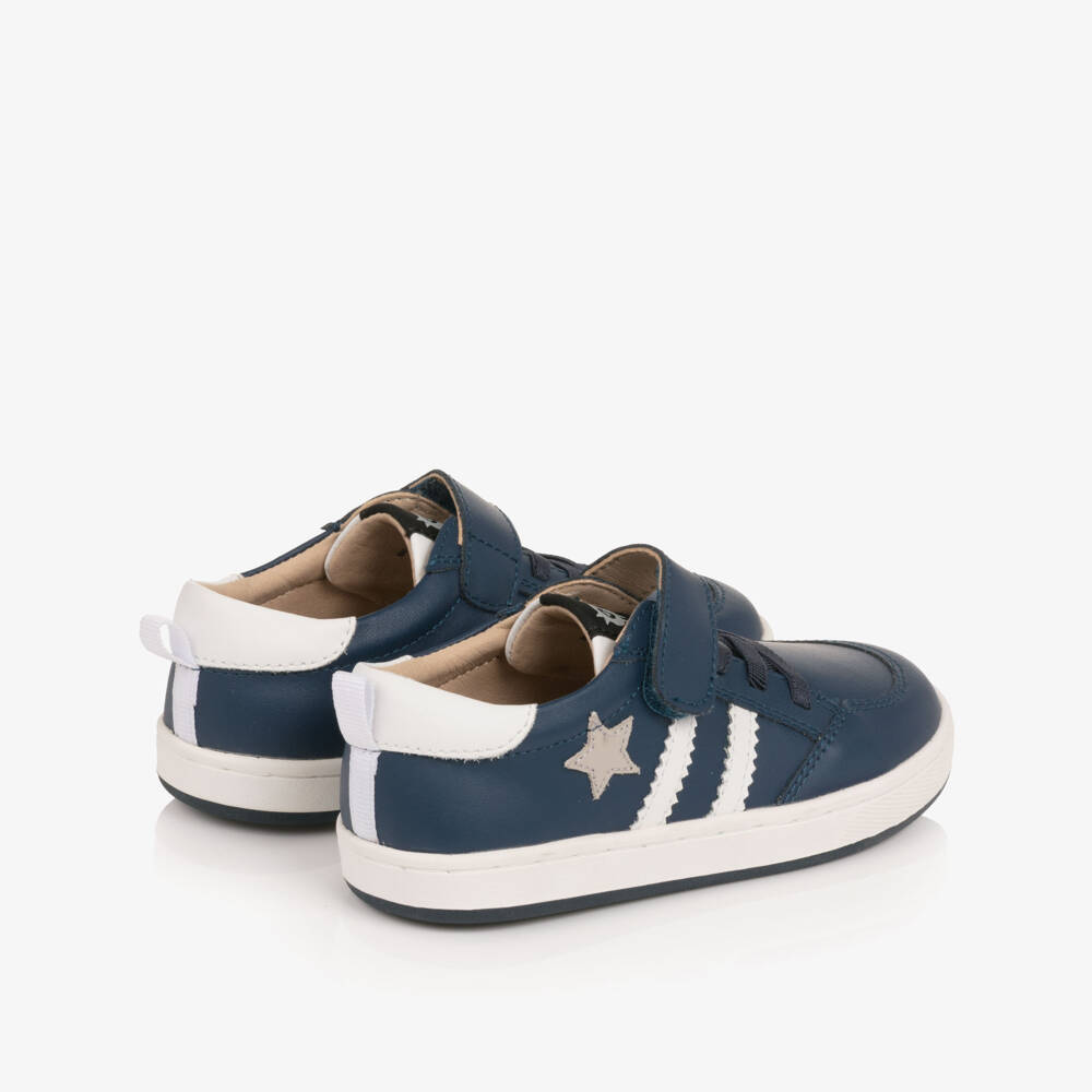 Old Soles-Gold Leather Trainers with Stars & Stripes | Childrensalon Outlet
