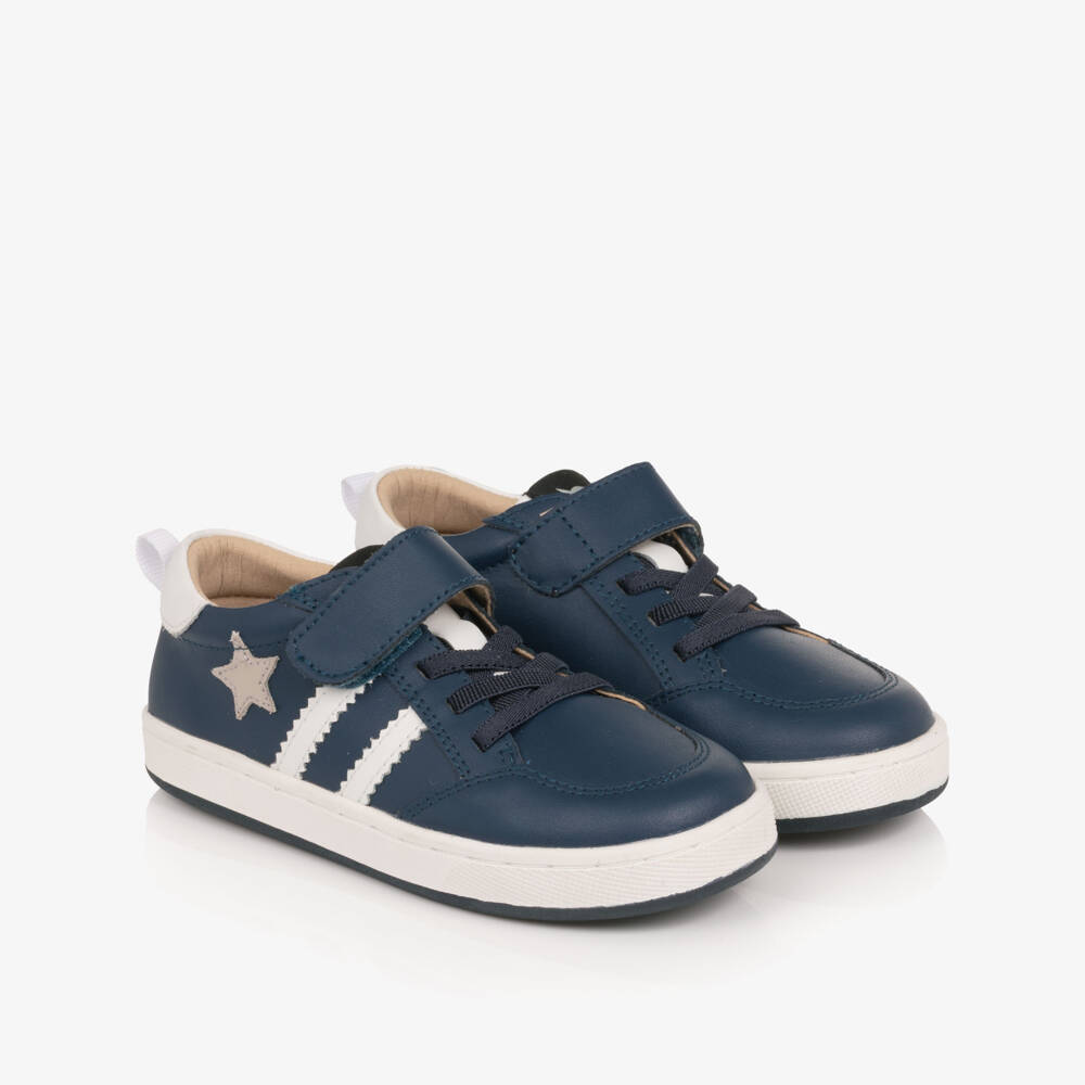 Old Soles-Gold Leather Trainers with Stars & Stripes | Childrensalon Outlet