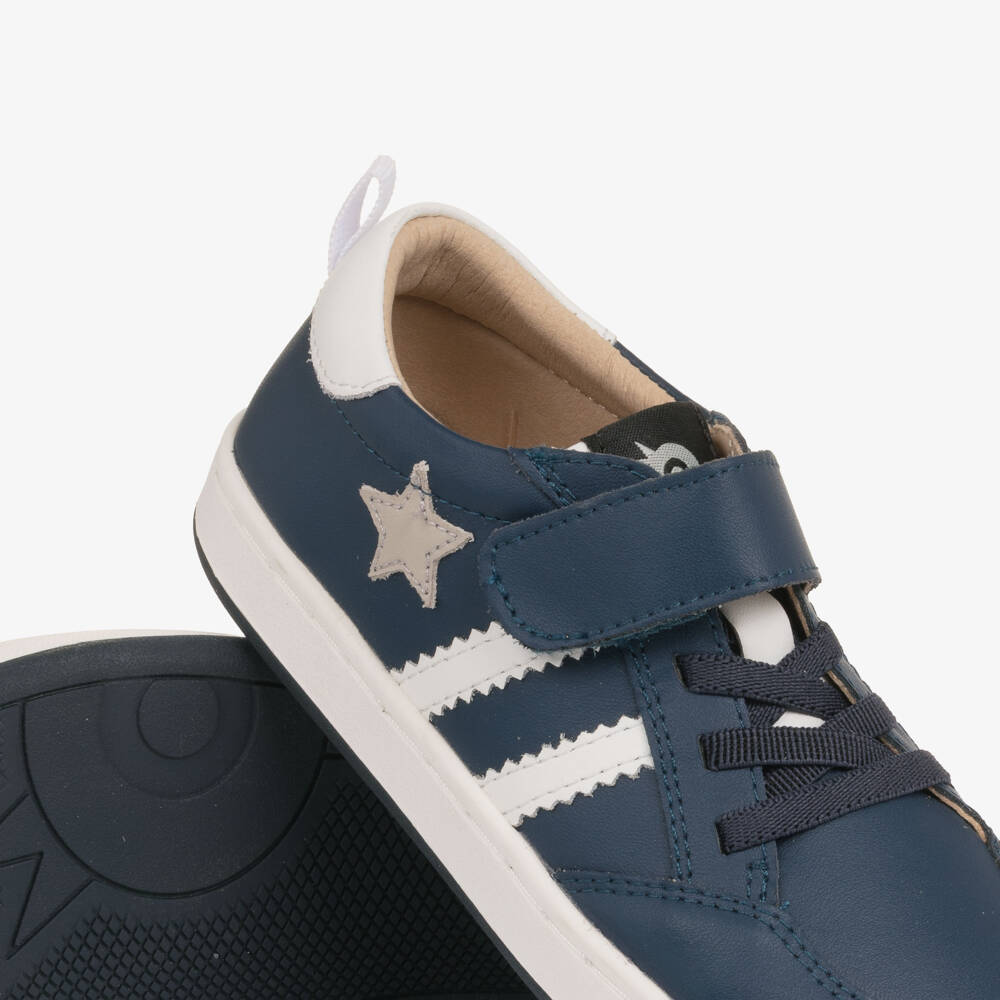 Old Soles-Gold Leather Trainers with Stars & Stripes | Childrensalon Outlet