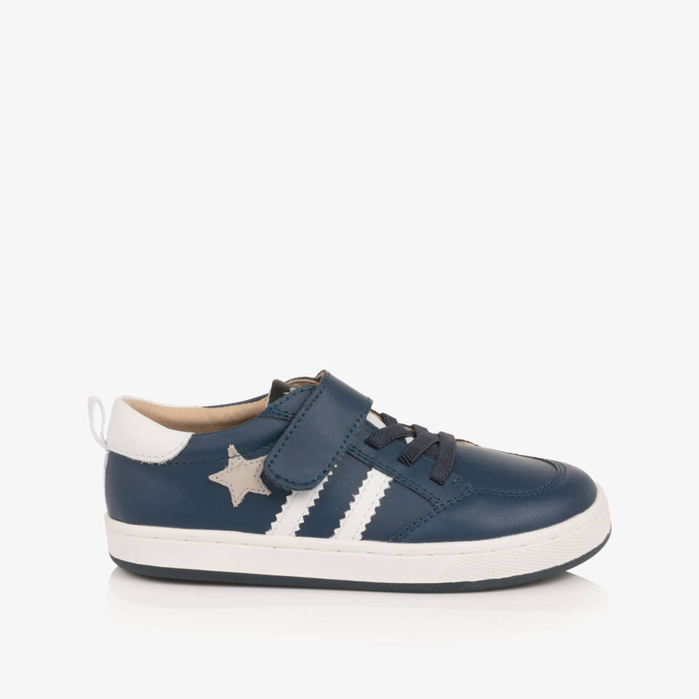 Old Soles-Gold Leather Trainers with Stars & Stripes | Childrensalon Outlet