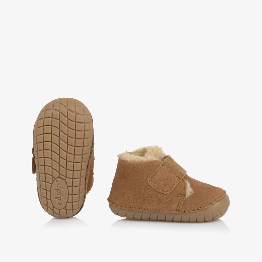 Old Soles-Junior Brown Suede Walker Shoes | Childrensalon Outlet