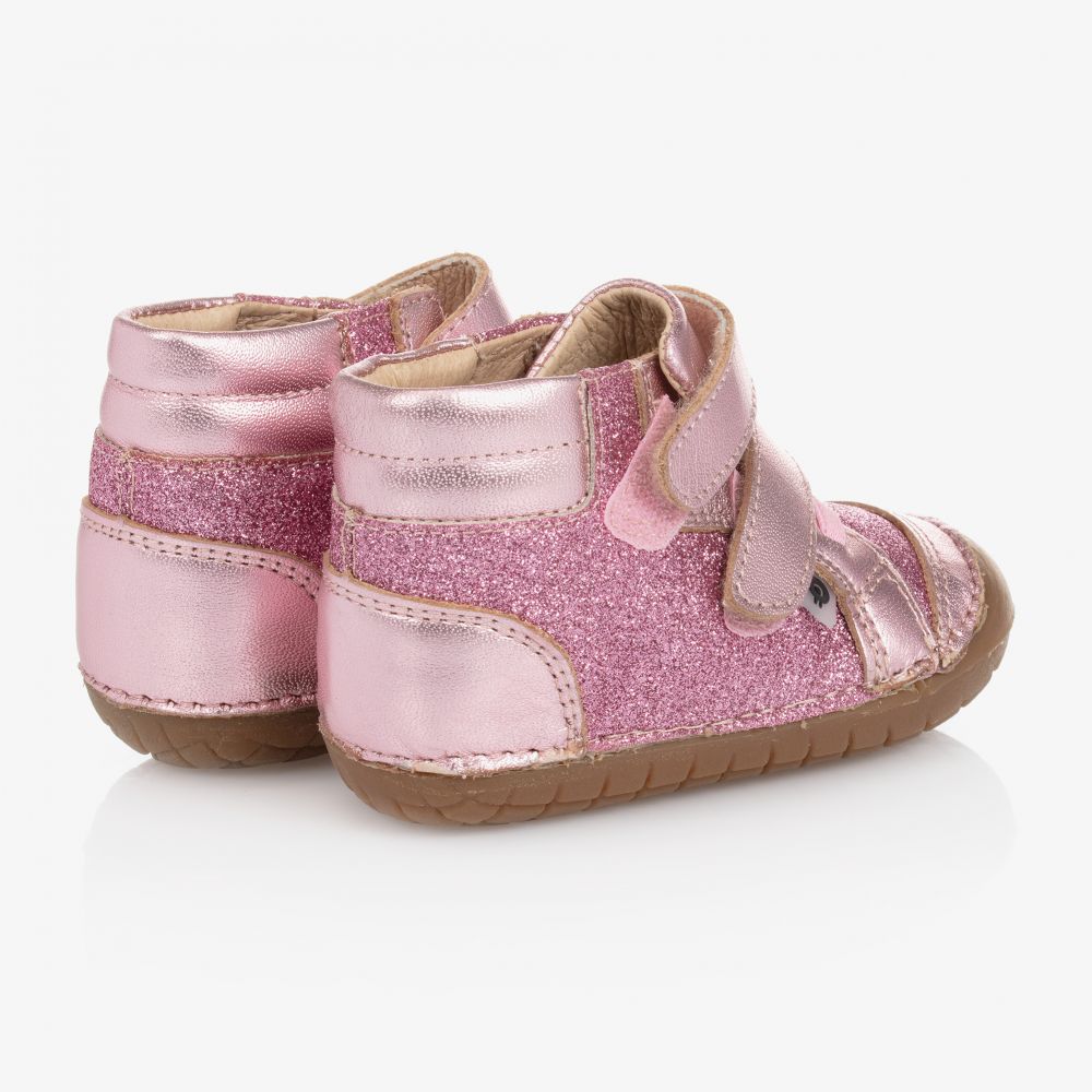 أولد سولز-حذاء أطفال بناتي جلد لون زهري لمرحلة بدء المشي | Childrensalon Outlet
