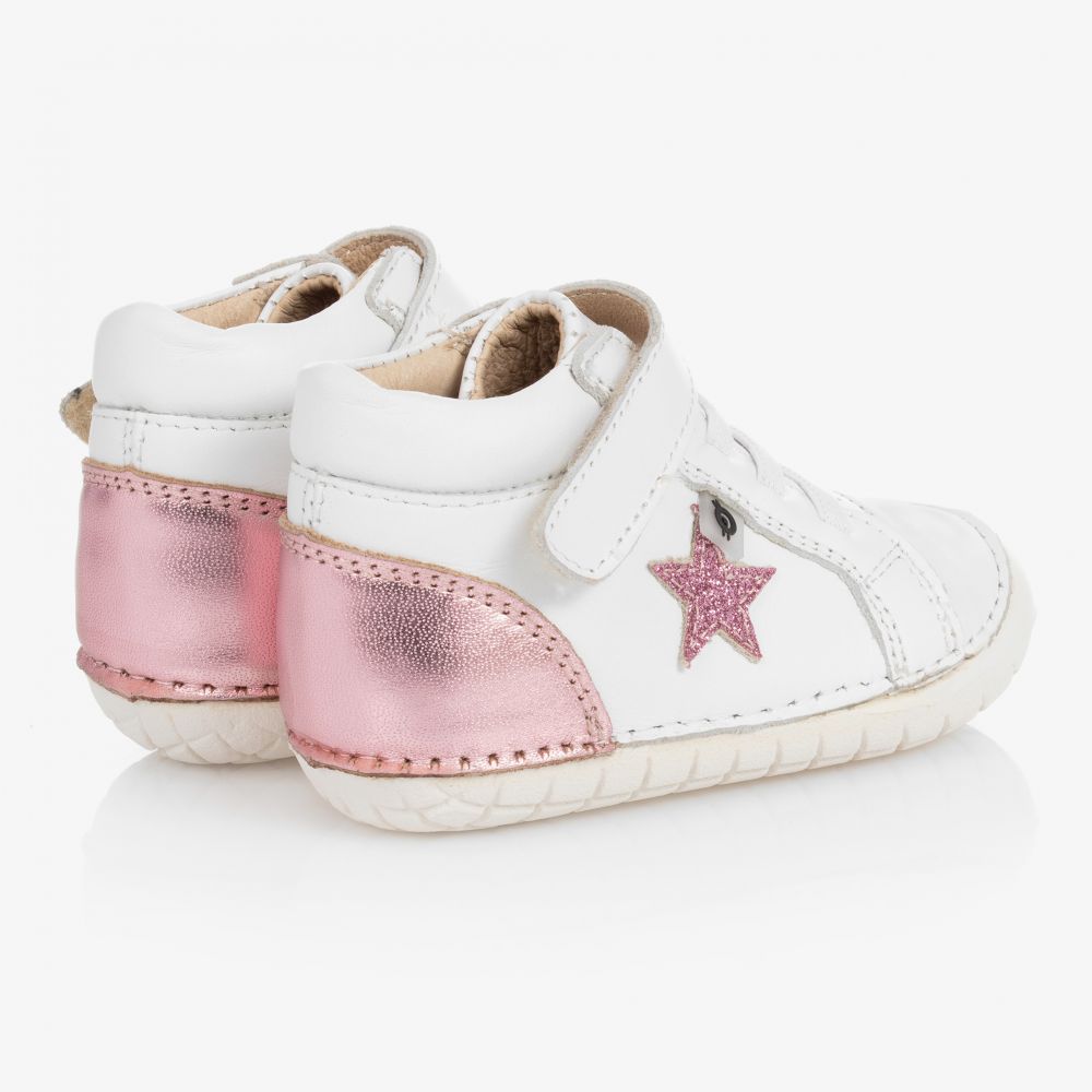 Old Soles-حذاء أطفال بناتي جلد لون أبيض لمرحلة بدء المشي | Childrensalon Outlet
