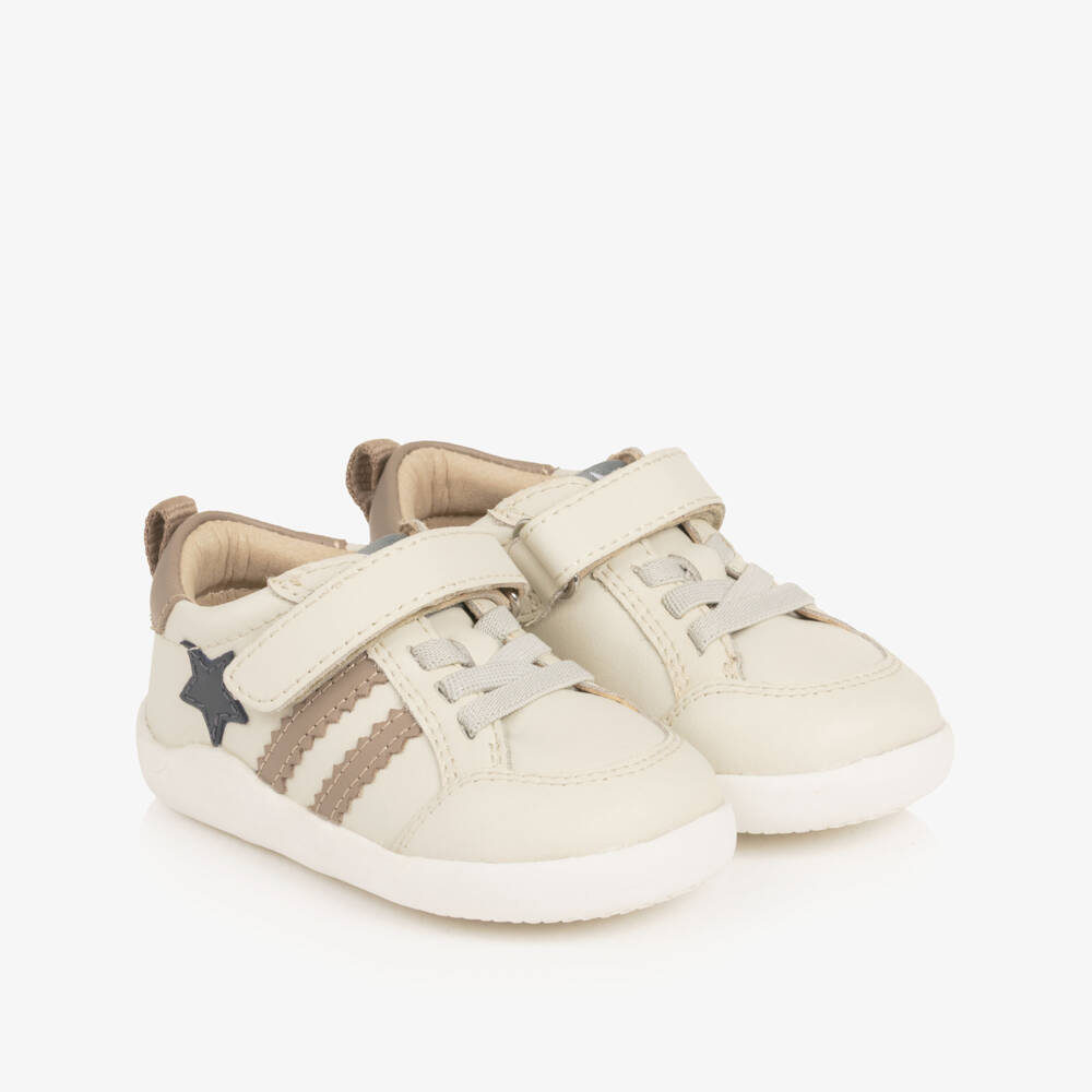 Old Soles-Light Beige Leather First Walker Trainers | Childrensalon Outlet