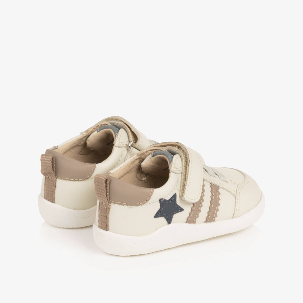 Old Soles-Light Beige Leather First Walker Trainers | Childrensalon Outlet