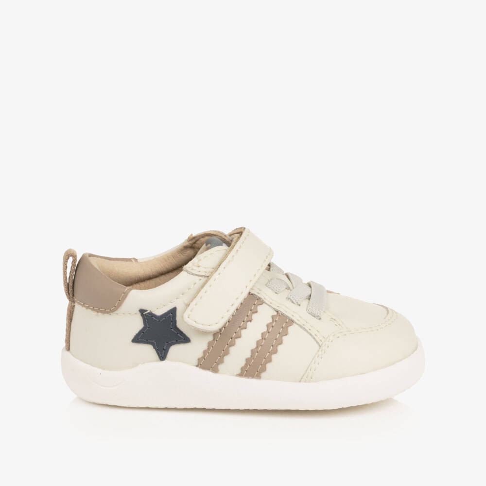 Old Soles-Light Beige Leather First Walker Trainers | Childrensalon Outlet