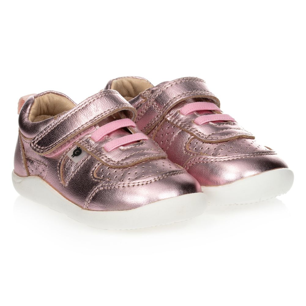 Old Soles - Metallic Pink Leather Trainers | Childrensalon