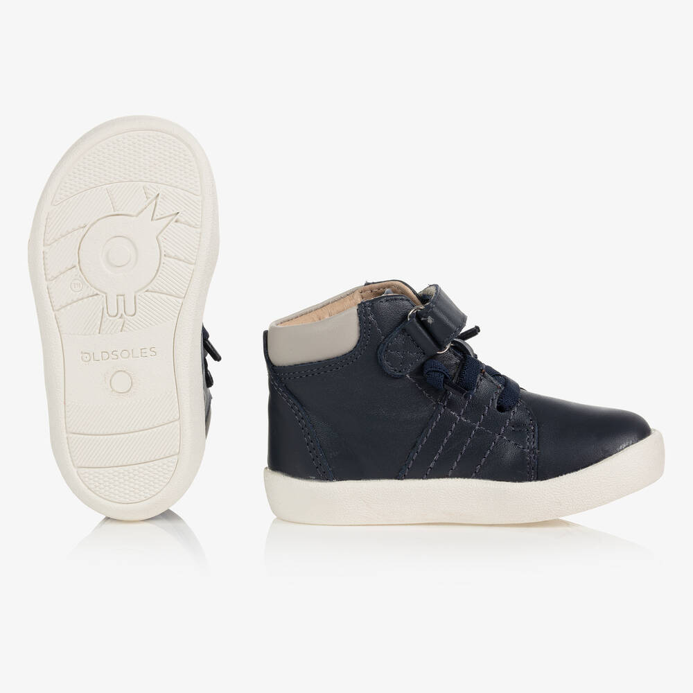 Old Soles-بوت جلد لون كحلي لمرحلة بدء المشي للمواليد | Childrensalon Outlet