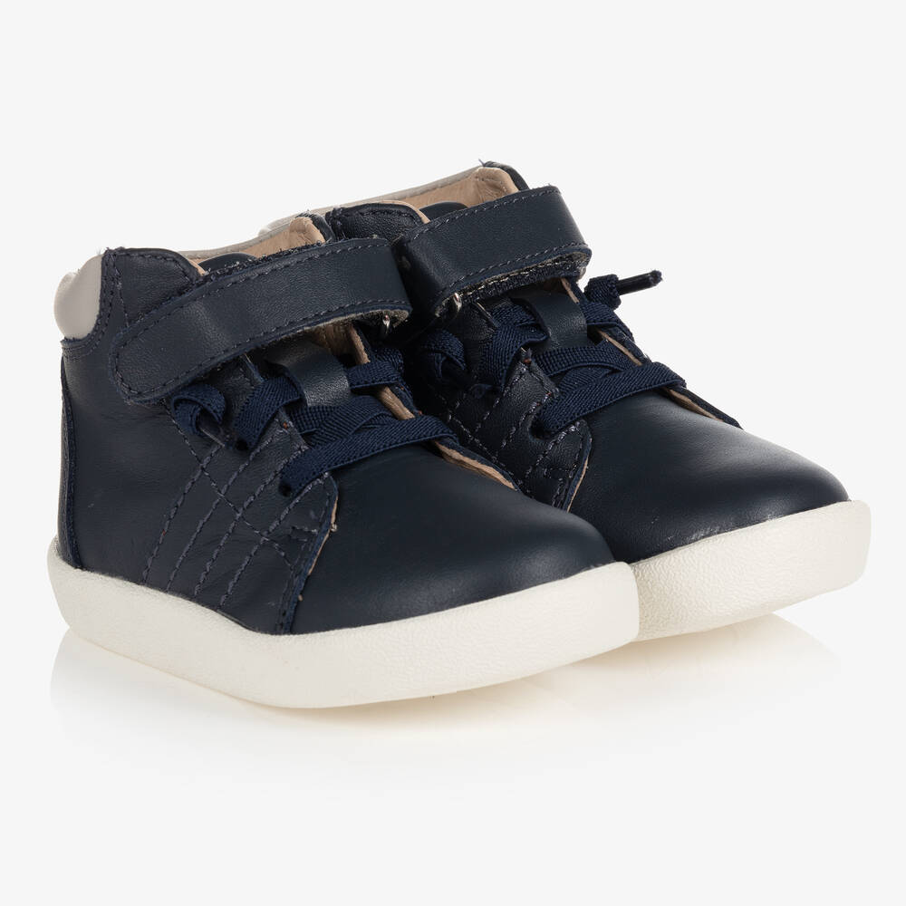 Old Soles - Navy Blue First Walker Boots | Childrensalon