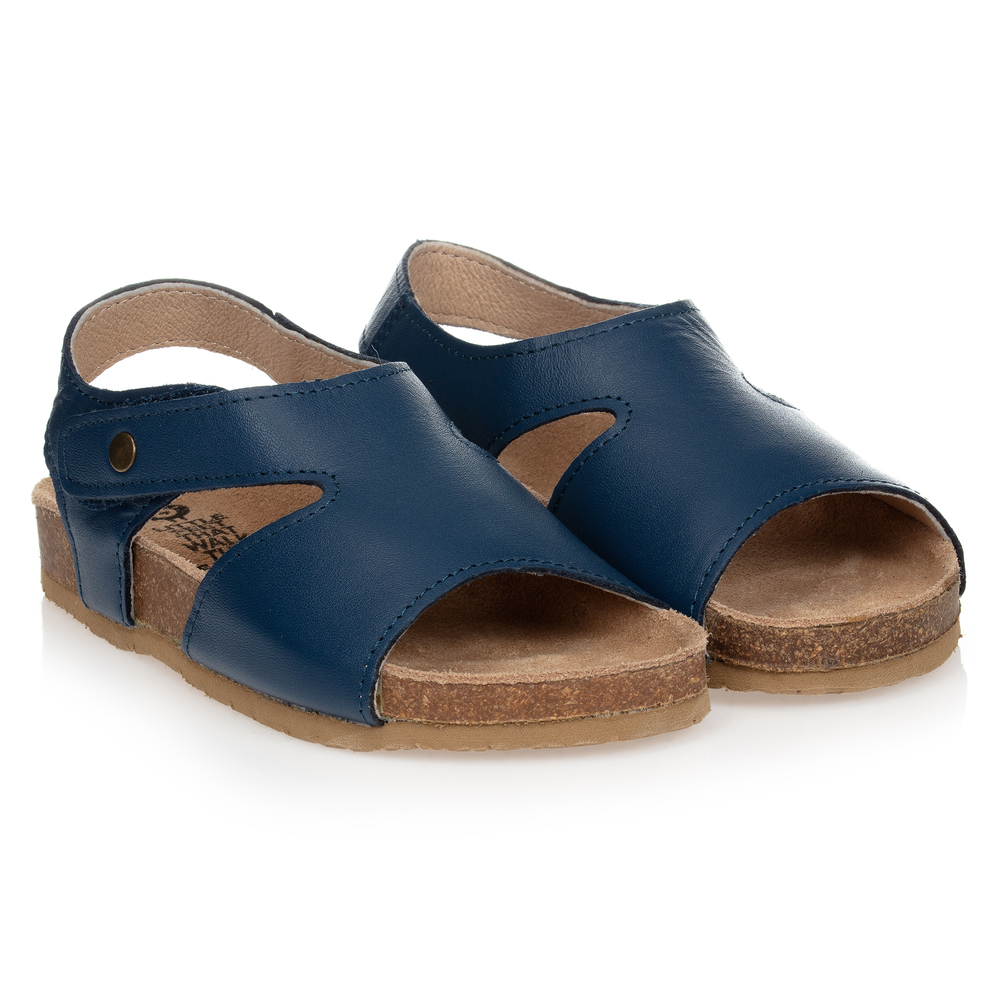 Old Soles Navy Blue Leather Sandals Childrensalon Outlet