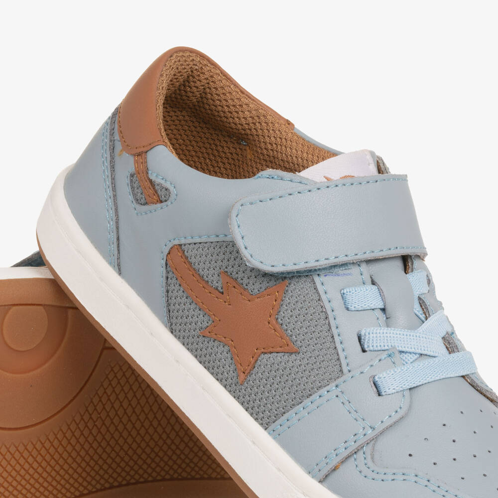 Old Soles-Pale Blue & Brown Leather Trainers | Childrensalon Outlet