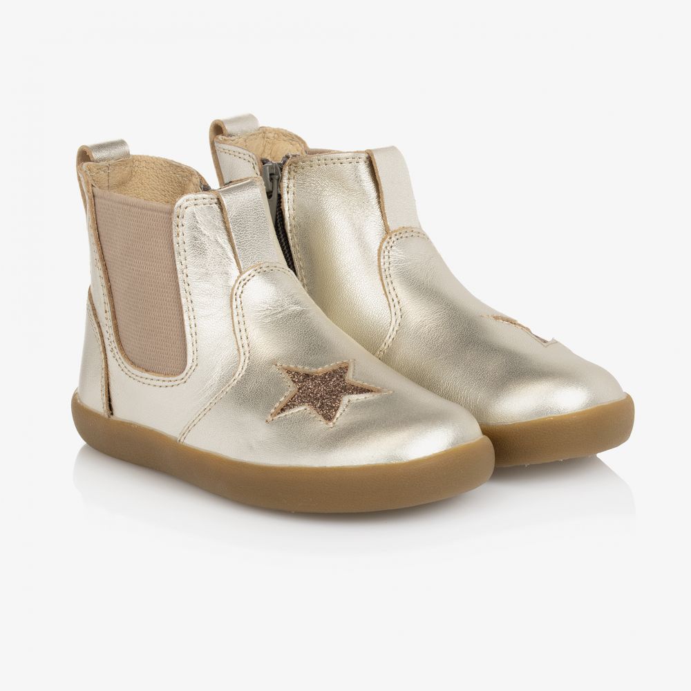 Old Soles - Pale Gold Leather Boots | Childrensalon