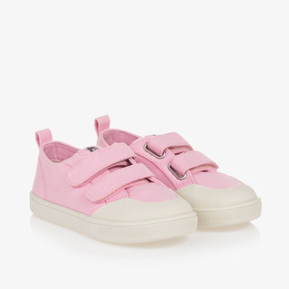 Old Soles-Pink Canvas Velcro Trainers | Childrensalon Outlet