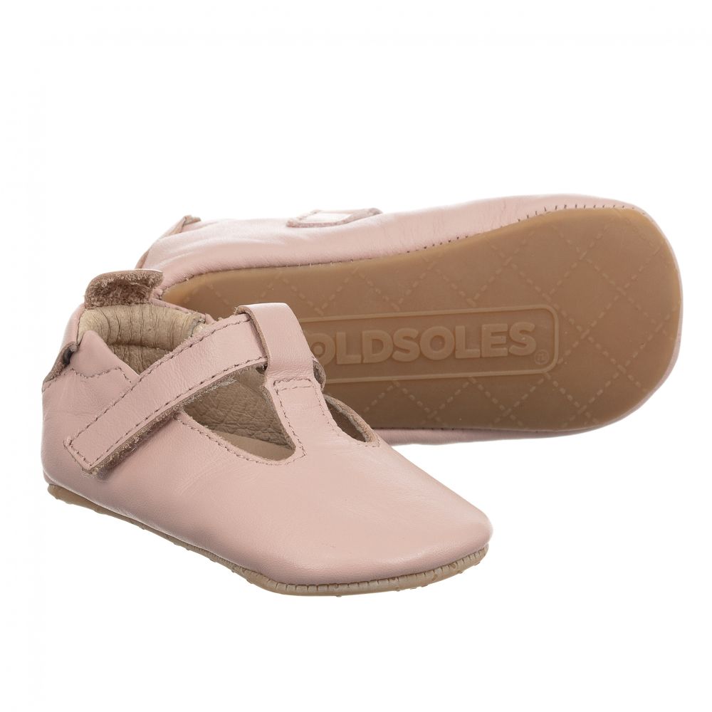 Pink Leather Pre Walker Shoes