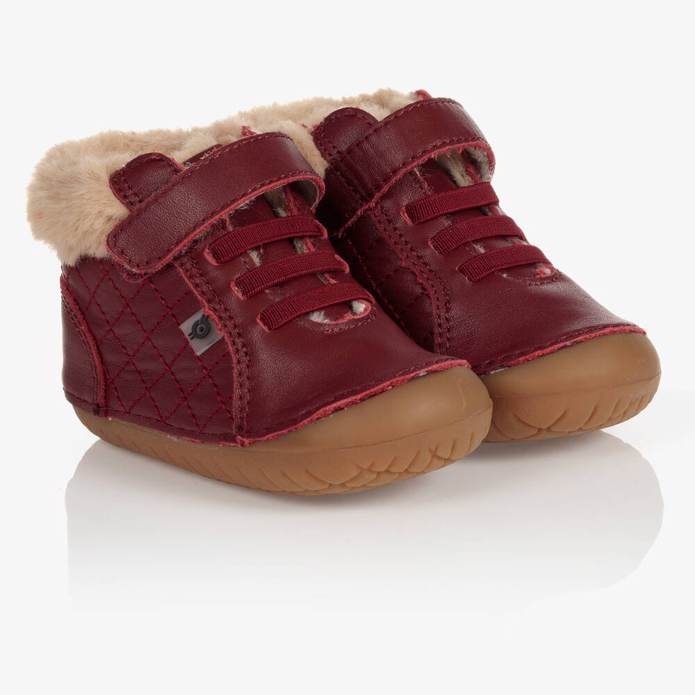 Old Soles - Red Leather First Walker Boots | Childrensalon