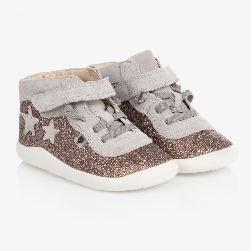 Old Soles - Rose Gold Glitter Trainers | Childrensalon