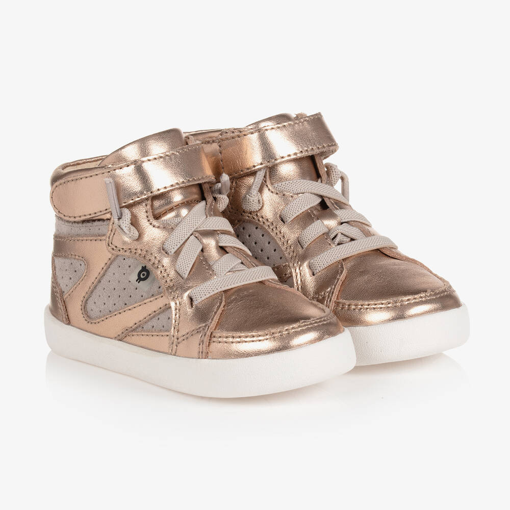 Old Soles - Rose Gold High-Top Trainers | Childrensalon