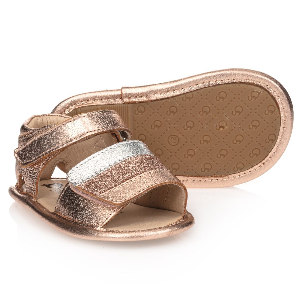 Old Soles - Rose Gold Leather Baby Sandals | Childrensalon
