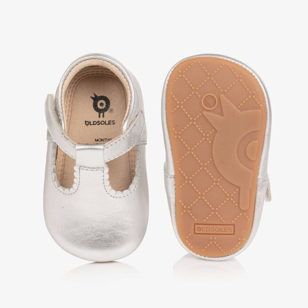 Old Soles-Серебряные кожаные первые туфли для девочек | Childrensalon Outlet