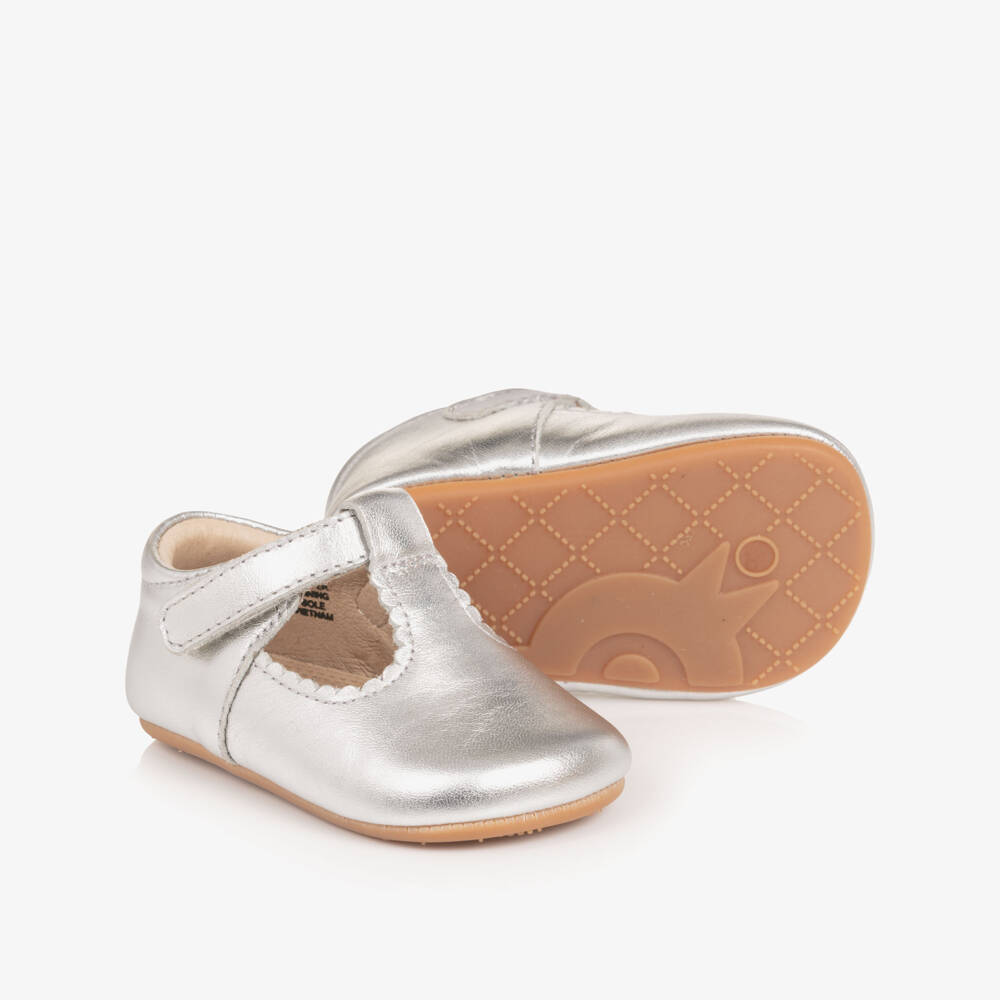 Old Soles-Серебряные кожаные первые туфли для девочек | Childrensalon Outlet