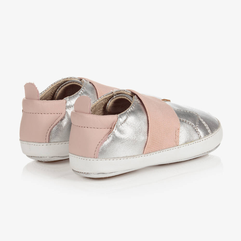 Old Soles-Silver Leather First-Walker Shoes | Childrensalon Outlet